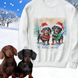 Sudadera Puppy Navidad Dachshund Salchicha Perros Cachorros