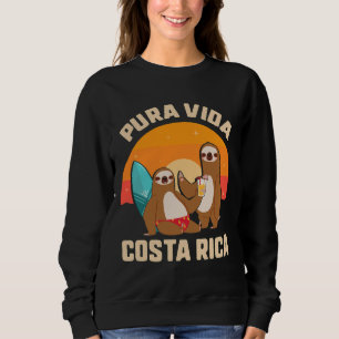 Sudadera Pura Vida Costa Rica Sleepy Lazy Animal Surf