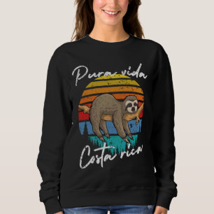 Sudadera Pura Vida Costa Rica Vintage Cute Sleepy Slots Fun