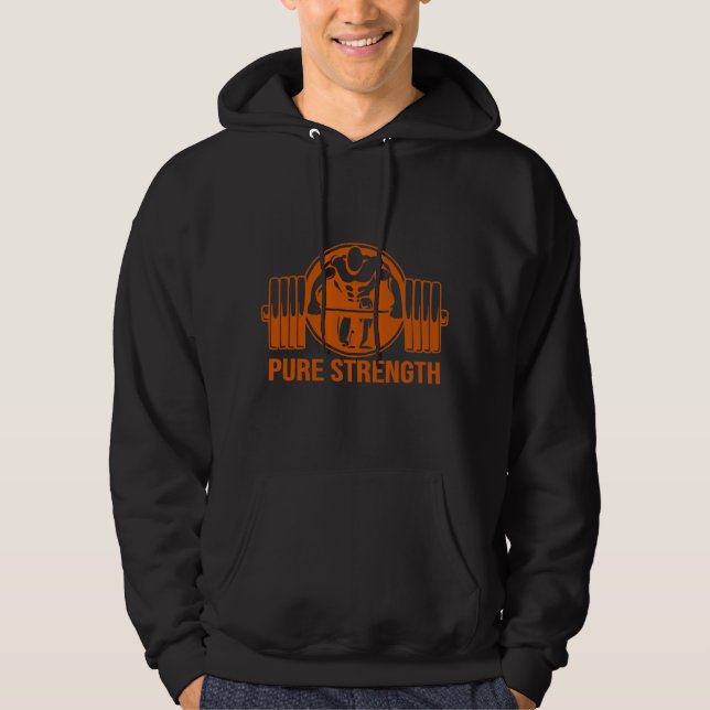 Sudadera Pure Strength Powerlifting Logo – Gold Edition Gym (Anverso)