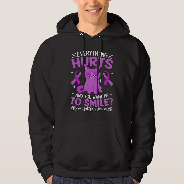 Sudadera Purple Cat For Women Everything Hurts Fibromyalgia (Anverso)