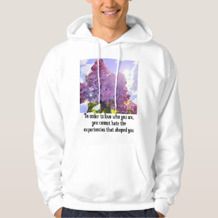 Sudadera purple Floral photo bouquet inspirational phrase