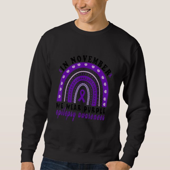 Sudadera Purple Ribbon Boho Epileptic Epilepsy Awareness Mo (Anverso)