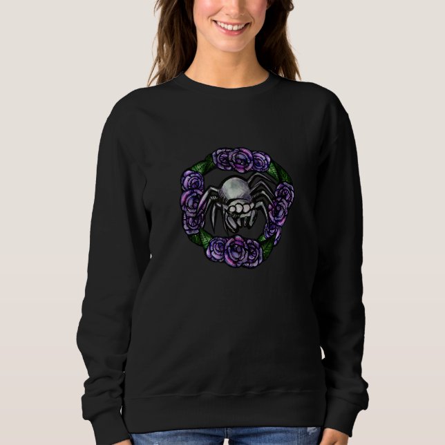 Sudadera Purple Roses Jumping Spider Artwork watercolor (Anverso)