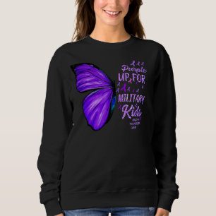 Sudadera Purple Up For Military Child Butterfly Mes