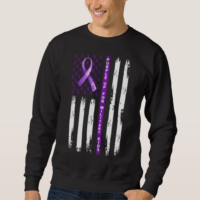 Sudadera Purple Up For Military Ribbon Month Niños Militare (Anverso)