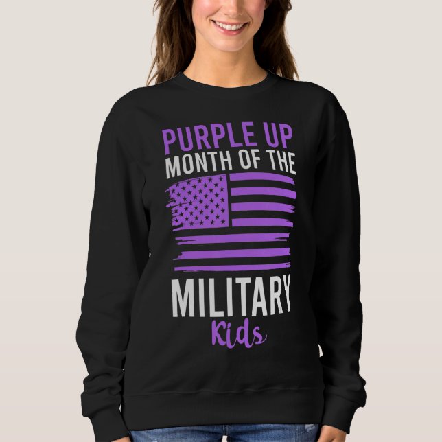 Sudadera Púrpura Para Niños Militares Adultos Guay American (Anverso)