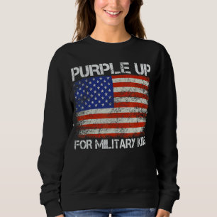 Sudadera Púrpura Para Niños Militares Mes Del Ejército