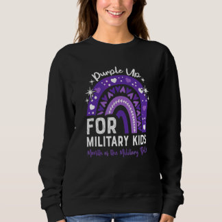 Sudadera Púrpura Para Niños Militares Mes Del Ejército