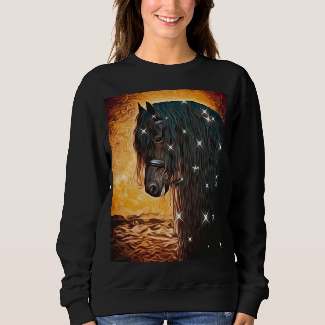 Sudadera purpurina de caballos (Anverso)