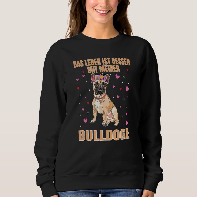 Sudadera Purpurina de Francia Bulldog francés Tenedor de pe (Anverso)