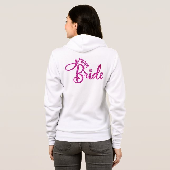 Sudadera Purpurina de la dama de honor Hoodie - Regalo de B (Reverso completo)