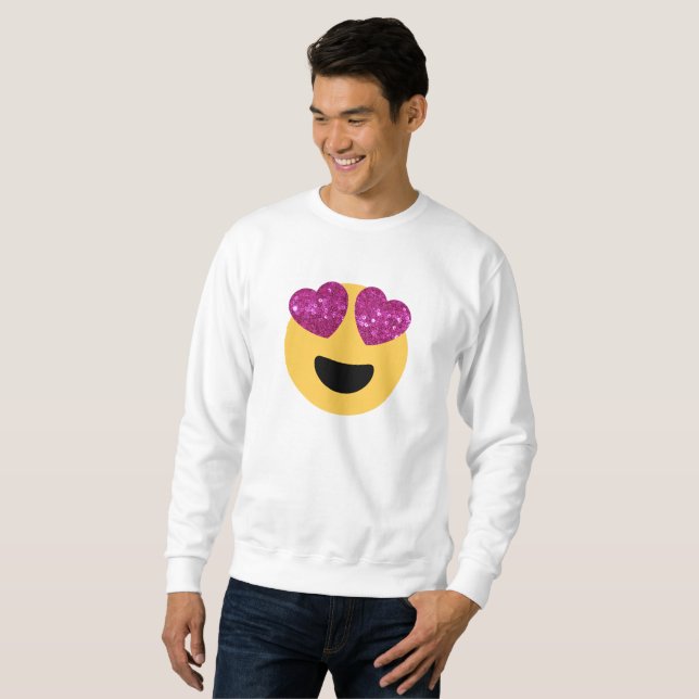 Sudadera purpurina emoji del ojo del corazón menstrual suda (Anverso completo)