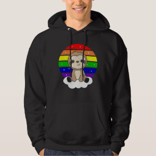 Sudadera Purpurina eslovaco arcoiris Kawaii Sloth Colorful