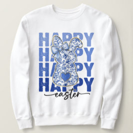 Sudadera Purpurina Floral Azul Semana Santa Bunny Coquette