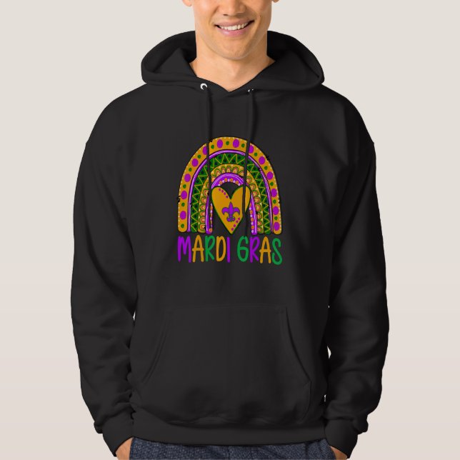 Sudadera Purpurina Leopard Boho Rainbow Mardi Gras Shirome (Anverso)