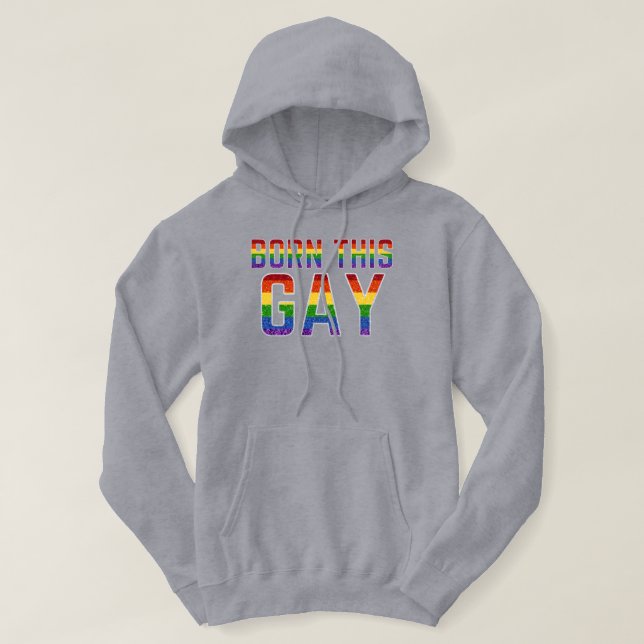 Sudadera PURPURINA LGBT del arcoiris nació este gay (Diseño del anverso)