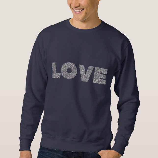 Sudadera Purpurina plateado amor (Anverso)