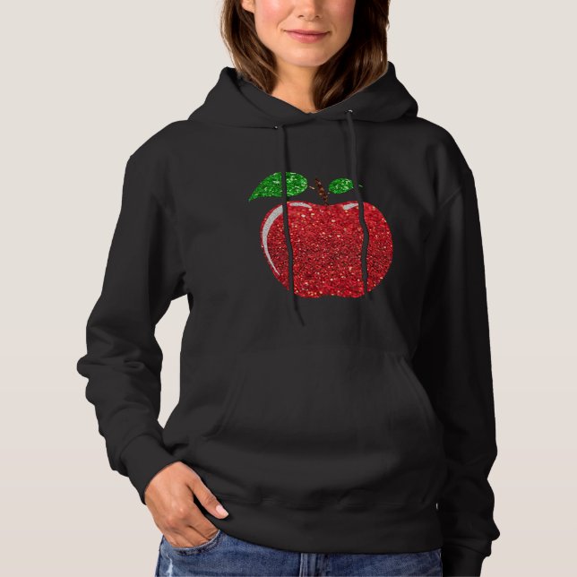 Sudadera Purpurina rojo de imitación de Apple (Anverso)