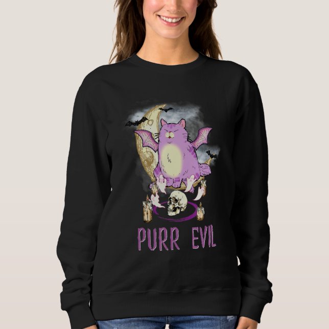 Sudadera Purr Evil  Let's Summon Demons Pastel Goth Occult  (Anverso)