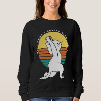 Sudadera Purr Power Unwind Like A Cat Retro Yoga Cat Presen