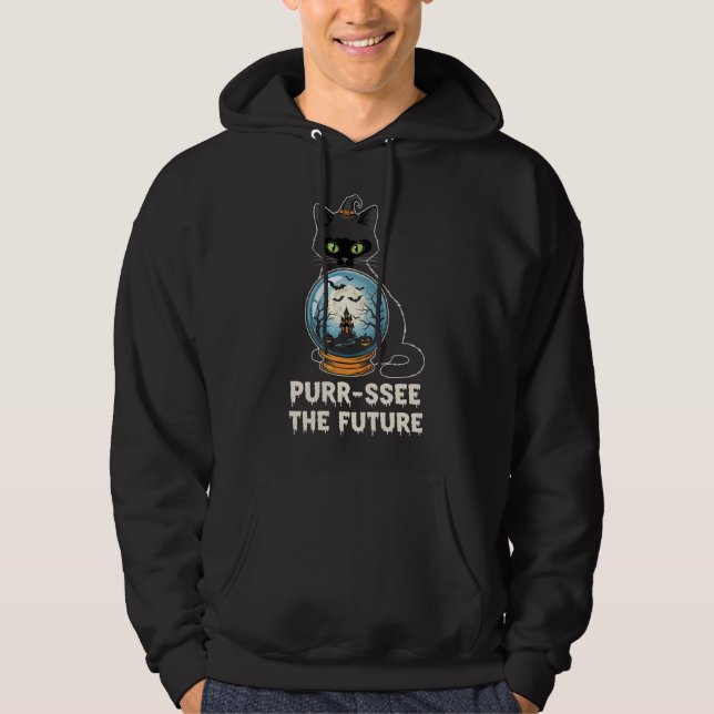 Sudadera Purr-ssee the Future - Fortune Teller Cat (Anverso)