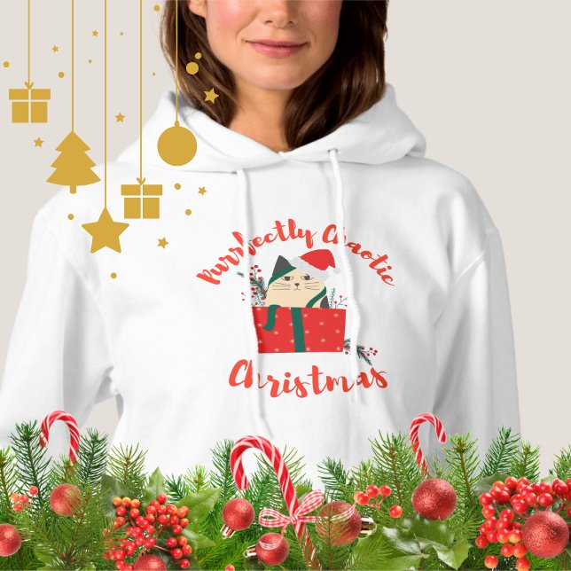 Sudadera Purrfectly Chaotic Christmas Funny Holiday Cat  (Subido por el creador)