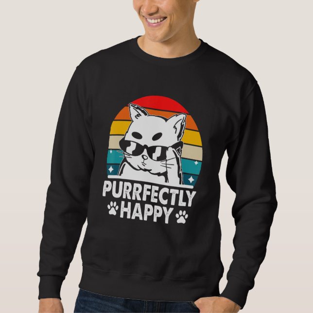Sudadera Purrfectly Happy Cat Pun Friends Kitten Buddy Posi (Anverso)