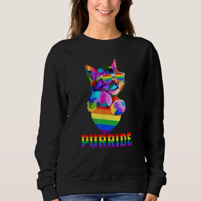 Sudadera Purride Cat Gay Pride LGBT Month 2023 LGBT Love Ca (Anverso)