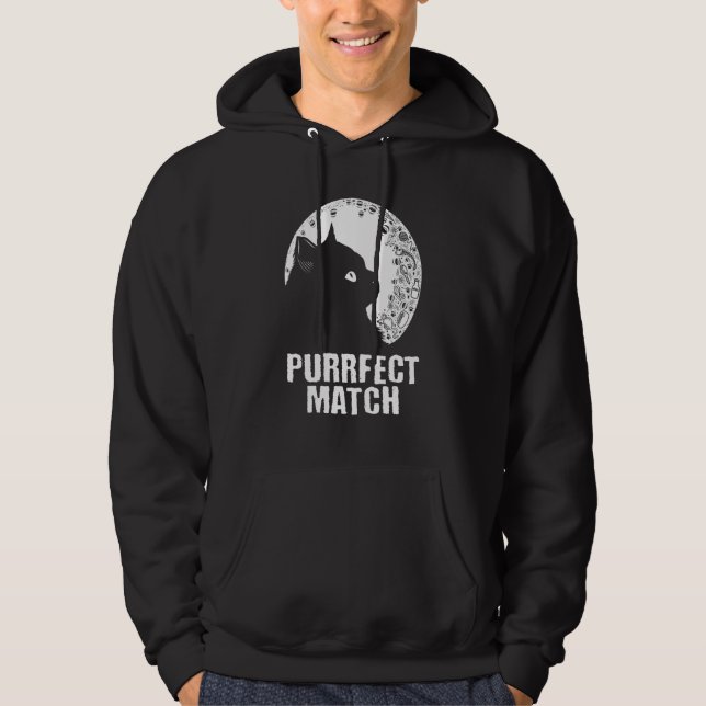 Sudadera Purrrfect Match Cat Mom Couples Cat Dad   Annivers (Anverso)