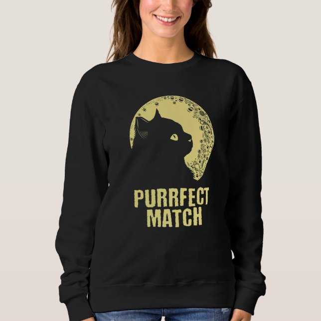 Sudadera Purrrfect Match Cat Mom Couples Cat Dad  Anniversa (Anverso)