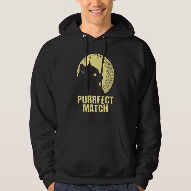 Sudadera Purrrfect Match Cat Mom Couples Cat Dad  Anniversa (Anverso)