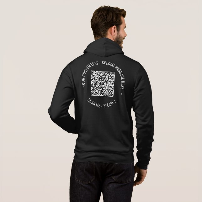 Sudadera QR Code and Custom Text Your Promotional Hoodie (Reverso completo)