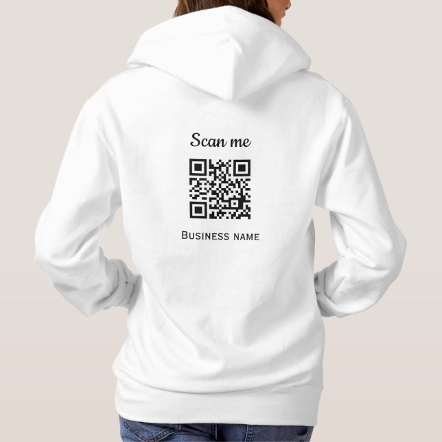 Sudadera QR Code Business Logo Profesional Negro Moderno (Reverso)