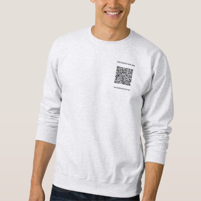 Sudadera QR Code Text Info Sweatshirt Company Promotion (Anverso)