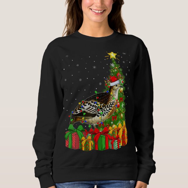 Sudadera Quail Bird Xmas Navidades de vacaciones de Santa Q (Anverso)