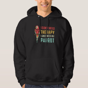 Sudadera Quaker Parrot Dueños No Necesito Terapia Retro Bir