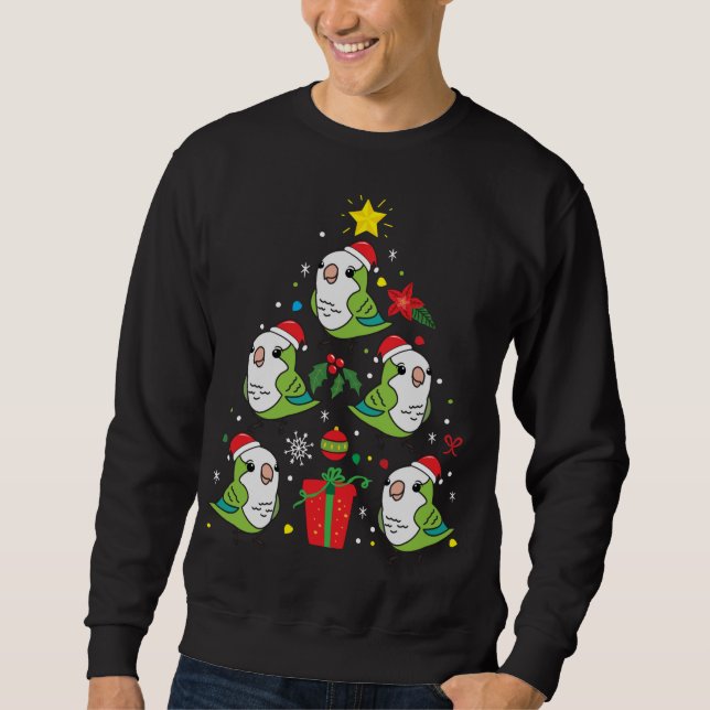 Sudadera Quaker Parrot Green Christmas Ornamny Tree Funny (Anverso)
