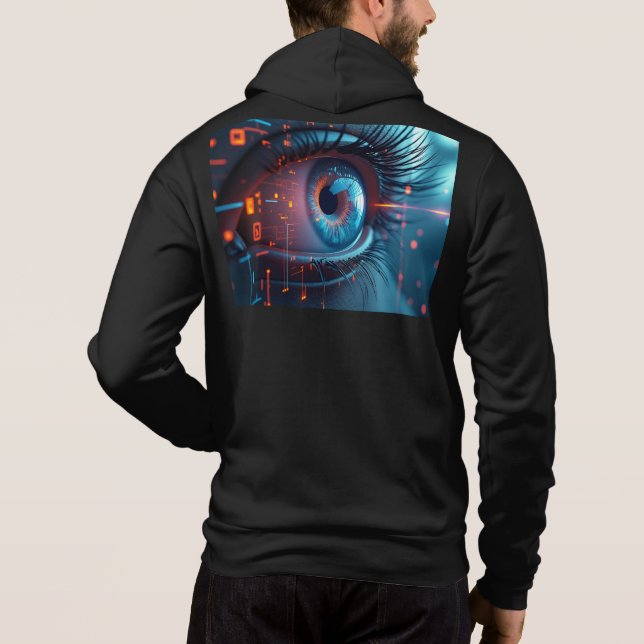 Sudadera Quantum Eye men Bella black hooded sweatshirt (Reverso)