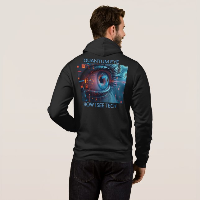 Sudadera Quantum Eye tech men Bella black hoodie (Reverso completo)