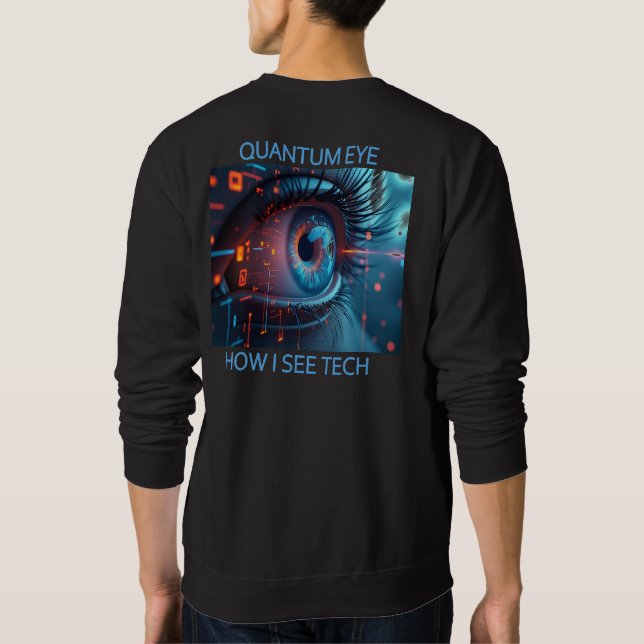 Sudadera Quantum Eye tech men black sweatshirt back (Reverso)