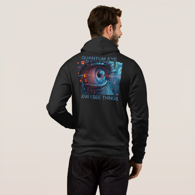 Sudadera Quantum Eye things men Bella black hoodie (Reverso completo)