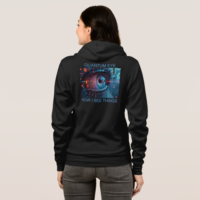 Sudadera Quantum Eye things women Bella black hoodie (Reverso completo)