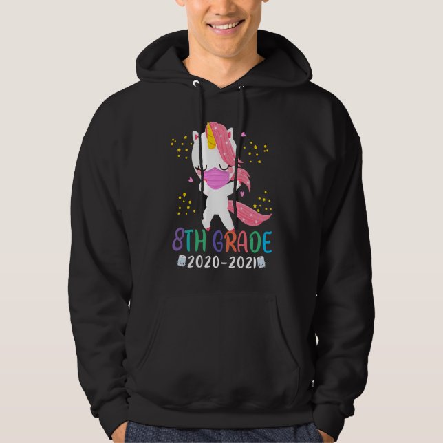 Sudadera Quarantine Dabbing 8th grade Unicorn Back to Schoo (Anverso)