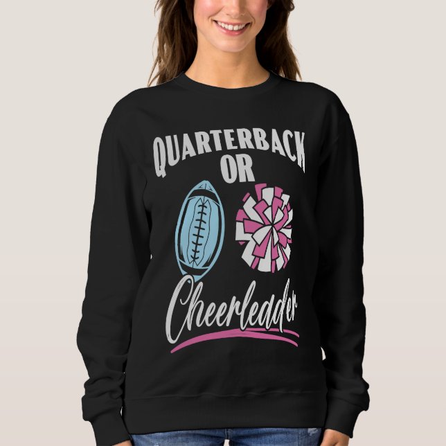 Sudadera Quarterback Or Cheerleader Baby Announcement Gende (Anverso)