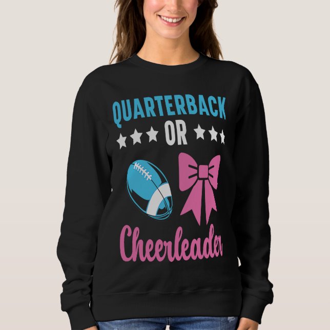 Sudadera Quarterback Or Cheerleader Baby Announcement Gende (Anverso)