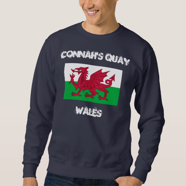 Sudadera Quay de Connah, Gales con bandera galesa (Anverso)