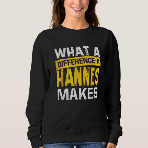 Sudadera Qué Diferencia Hace Un Hannes Divertido Nombre Han