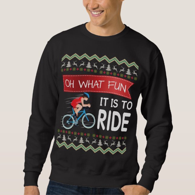 Sudadera Qué Diversión Es Pasar Por Navidades De Bicicletas (Anverso)