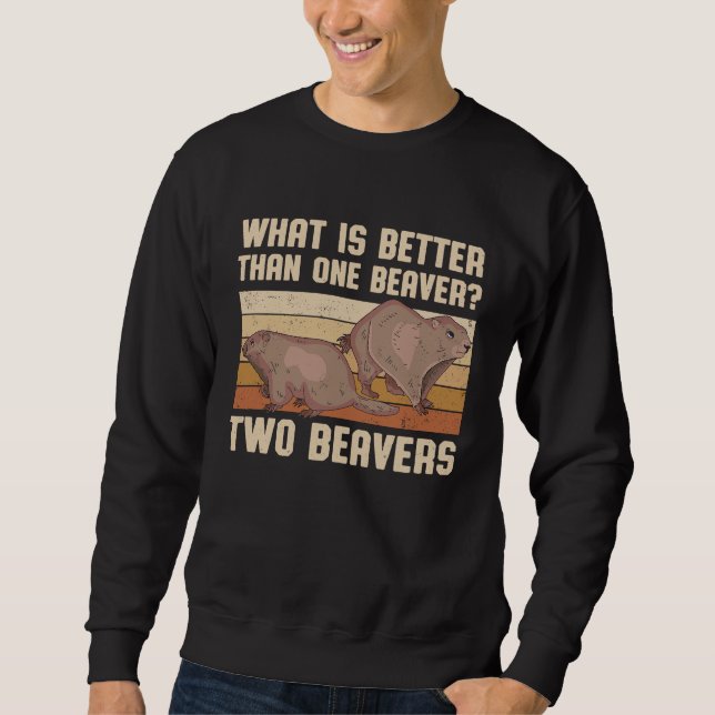 Sudadera ¿Qué es mejor que un castor? Dos castores dulces (Anverso)
